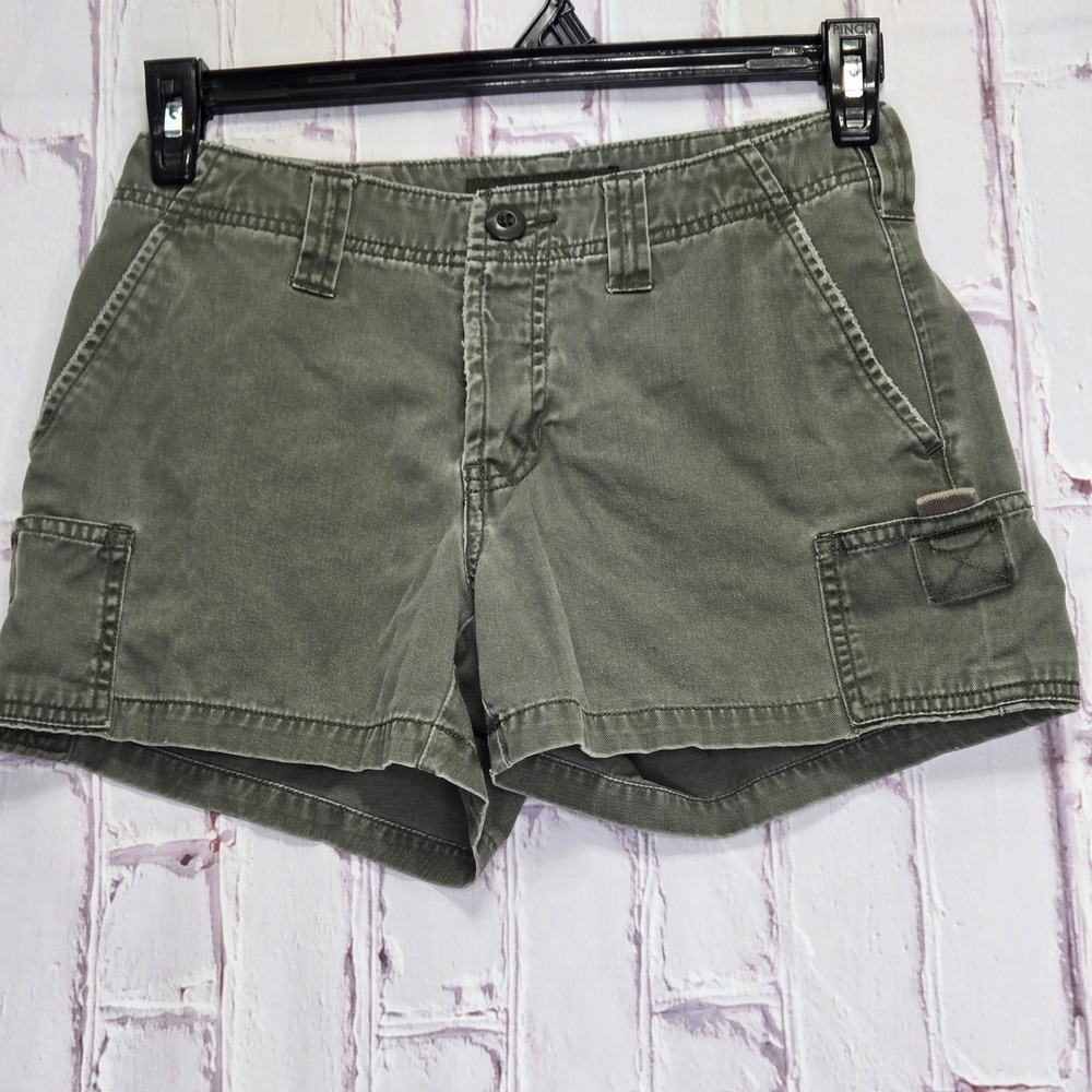 Y2K Abercrombie & Fitch Cargo Shorts Olive Green Utility Gorpcore Womens 0